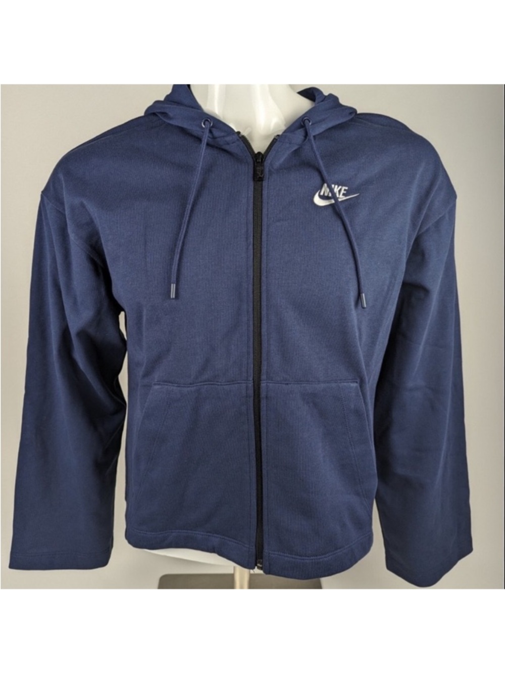 NEW Nike Sportswear Full-Zip
Hoodie Wide Sleeve Navy Blue and Black